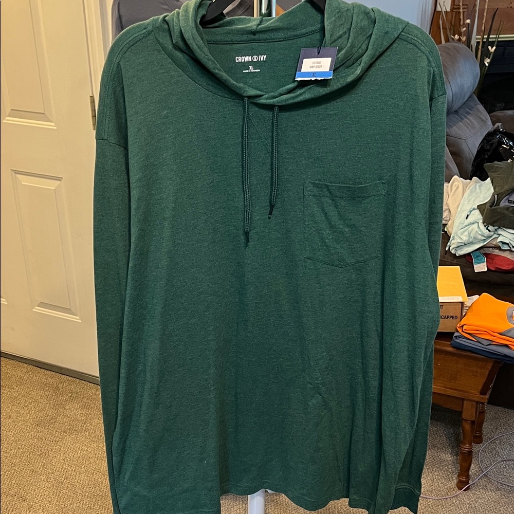 Crown & Ivy Forest Green Longsleeve with Hood